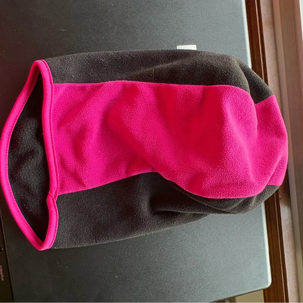 Black & Hot Pink Fleece Mask